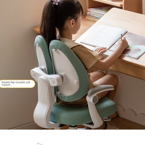 Children's Lift Adjustable Ergonomic Mesh Chair for Study & Writing Removable Washable Cover Watermelon Red Elf Gray Bean Paste Green