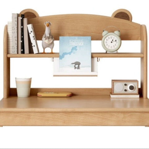 Oak & Beech Solid Wood Multi Layer Desktop Bookshelf Organizer for Kids Study Table Natural Finish