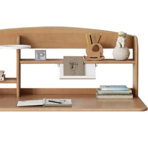 Oak & Beech Solid Wood Multi Layer Desktop Bookshelf Organizer for Kids Study Table Natural Finish