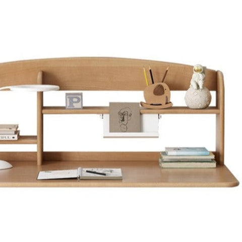 Oak & Beech Solid Wood Multi Layer Desktop Bookshelf Organizer for Kids Study Table Natural Finish