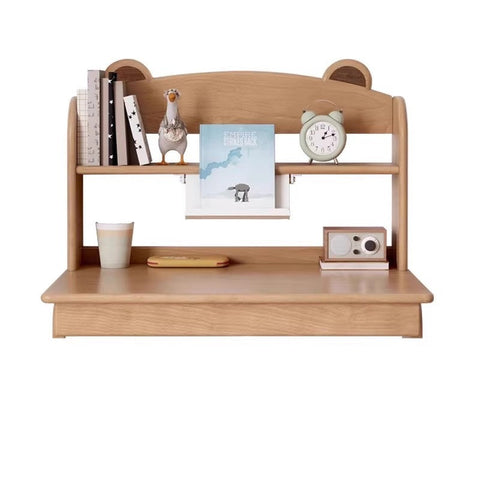 Oak & Beech Solid Wood Multi Layer Desktop Bookshelf Organizer for Kids Study Table Natural Finish