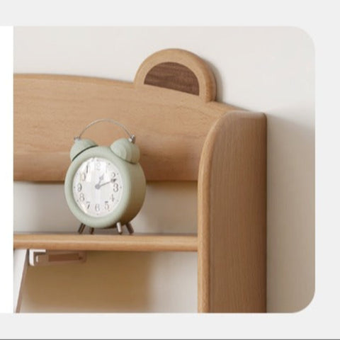 Oak & Beech Solid Wood Multi Layer Desktop Bookshelf Organizer for Kids Study Table Natural Finish