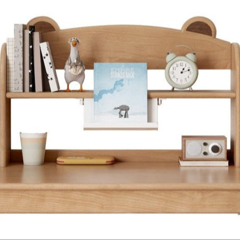 Oak & Beech Solid Wood Multi Layer Desktop Bookshelf Organizer for Kids Study Table Natural Finish
