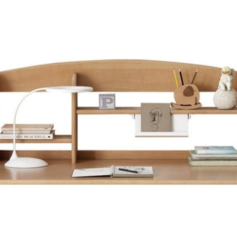 Oak & Beech Solid Wood Multi Layer Desktop Bookshelf Organizer for Kids Study Table Natural Finish