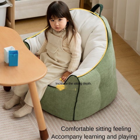 Children's Lazy Reading Corner Chair Soft Blue Chenille Upholstered Toddler Sofa with Removable Cover & EPP Filling for Kids Room