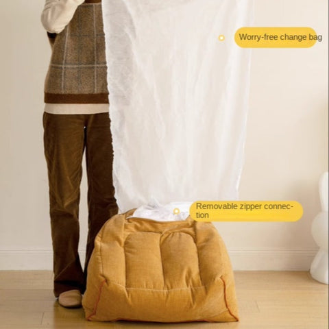 Children's Lazy Reading Corner Chair Soft Blue Chenille Upholstered Toddler Sofa with Removable Cover & EPP Filling for Kids Room