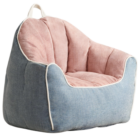 Children's Lazy Reading Corner Chair Soft Blue Chenille Upholstered Toddler Sofa with Removable Cover & EPP Filling for Kids Room