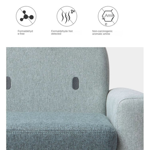 Gray Green Fabric Kids Sofa Cartoon Dinosaur Design Solid Wood Frame Removable Cover