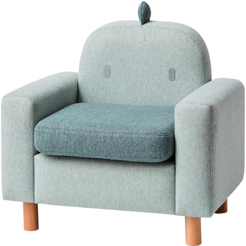 Gray Green Fabric Kids Sofa Cartoon Dinosaur Design Solid Wood Frame Removable Cover