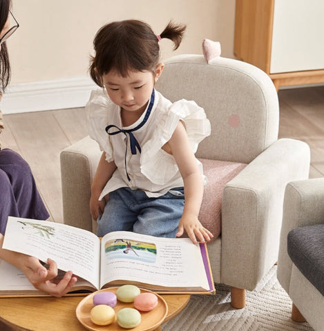 Gray Green Fabric Kids Sofa Cartoon Dinosaur Design Solid Wood Frame Removable Cover