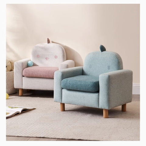 Gray Green Fabric Kids Sofa Cartoon Dinosaur Design Solid Wood Frame Removable Cover