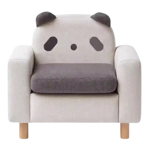 Gray Green Fabric Kids Sofa Cartoon Dinosaur Design Solid Wood Frame Removable Cover