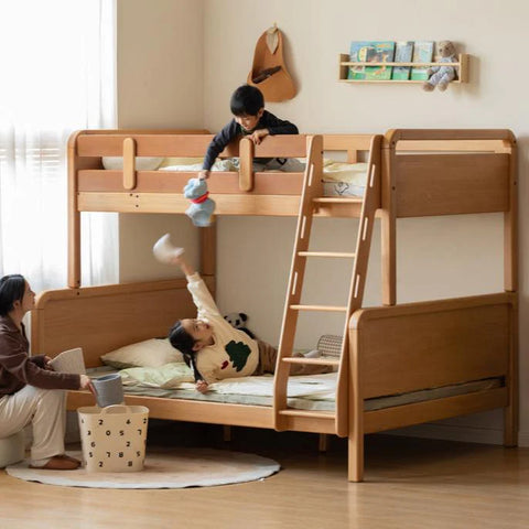 Beech Solid Wood Children's Bunk Bed.