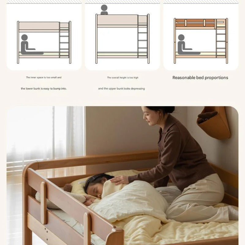 Beech Solid Wood Children's Bunk Bed.