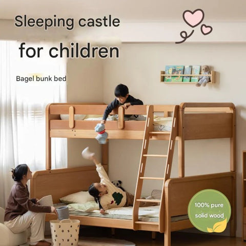 Beech Solid Wood Children's Bunk Bed.