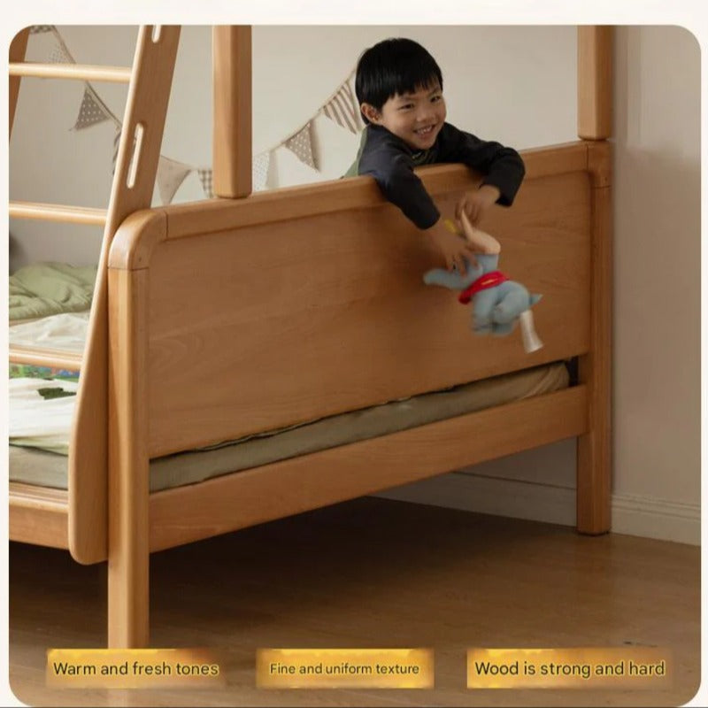 Beech Solid Wood Children's Bunk Bed.
