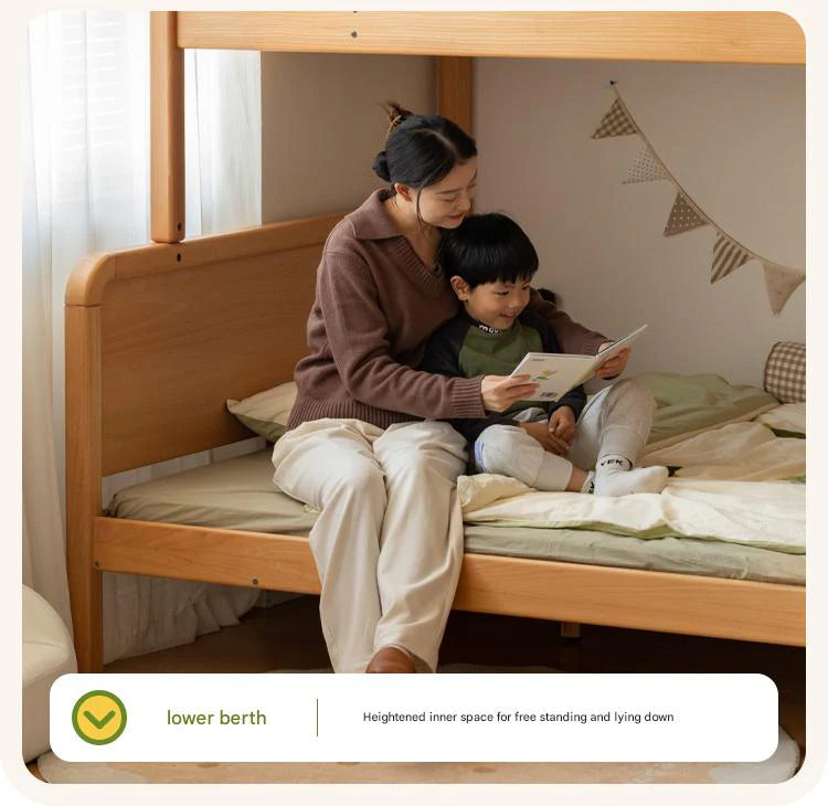 Beech Solid Wood Children's Bunk Bed.