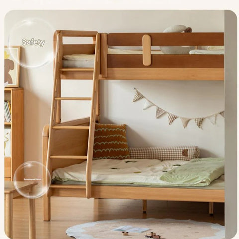 Beech Solid Wood Children's Bunk Bed.