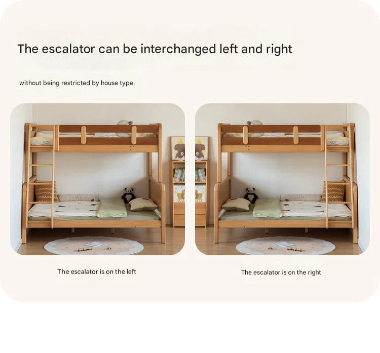 Beech Solid Wood Children's Bunk Bed.