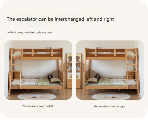 Beech Solid Wood Children's Bunk Bed.