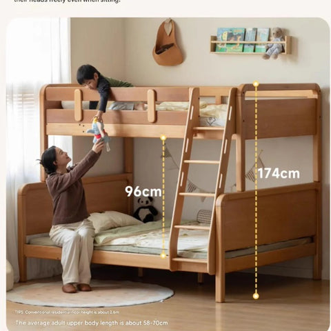 Beech Solid Wood Children's Bunk Bed.