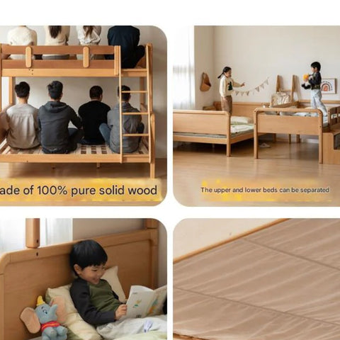 Beech Solid Wood Children's Bunk Bed.