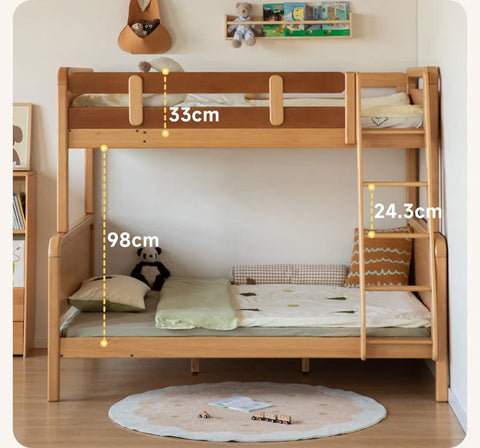 Beech Solid Wood Children's Bunk Bed.