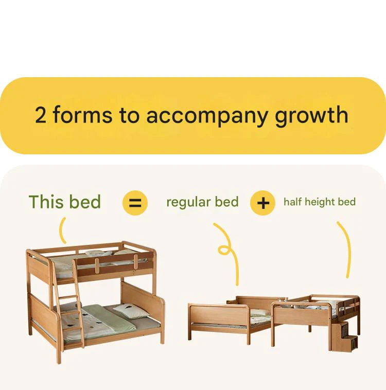 Beech Solid Wood Children's Bunk Bed.