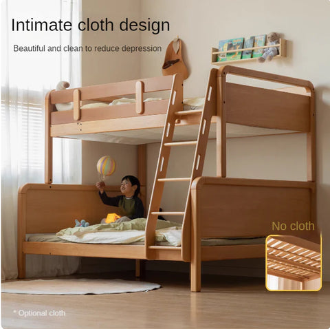 Beech Solid Wood Children's Bunk Bed.