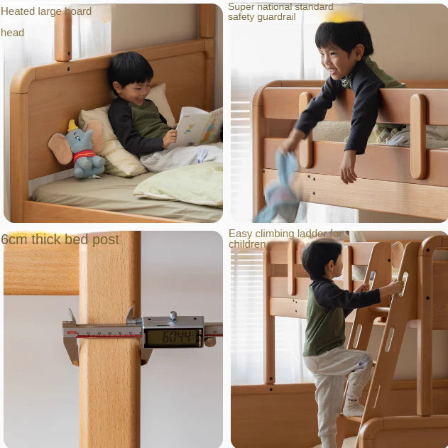 Beech Solid Wood Children's Bunk Bed.