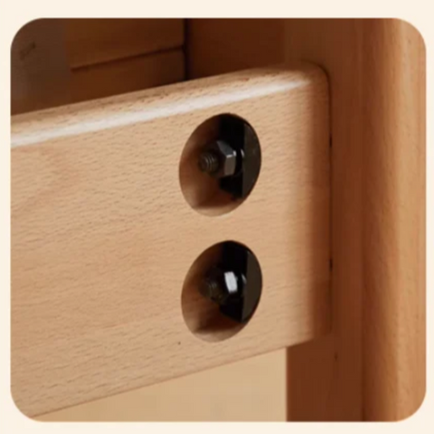 Beech solid wood with guardrails bunk bed.