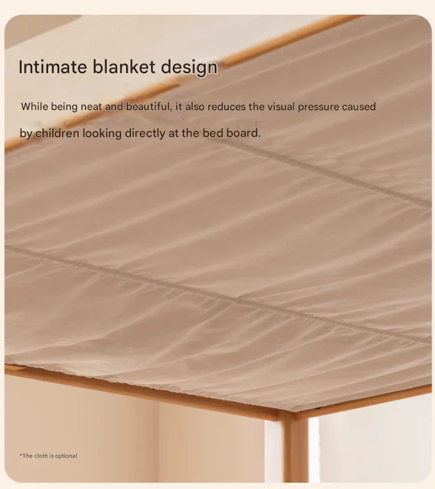 Beech solid wood with guardrails bunk bed.