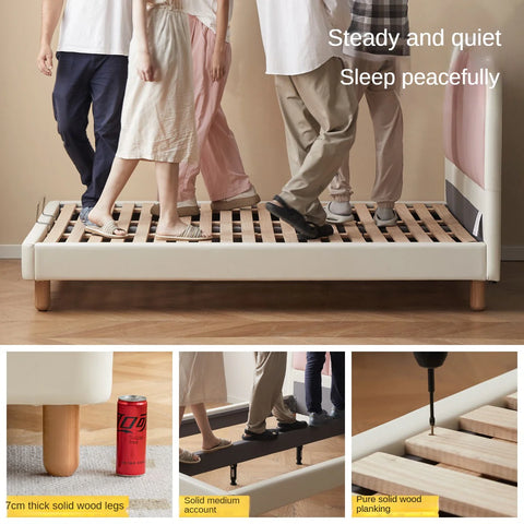 Organic leather Children's Cream Style Soft Bed.