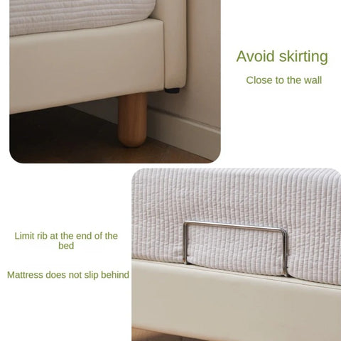 Organic leather Children's Cream Style Soft Bed.