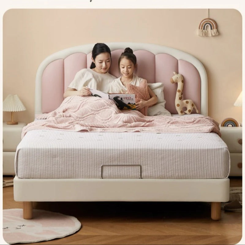 Organic leather Children's Cream Style Soft Bed.