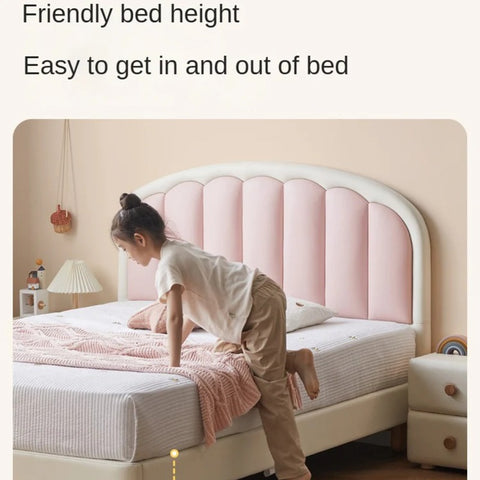 Organic leather Children's Cream Style Soft Bed.