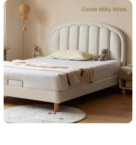 Organic leather Children's Cream Style Soft Bed.