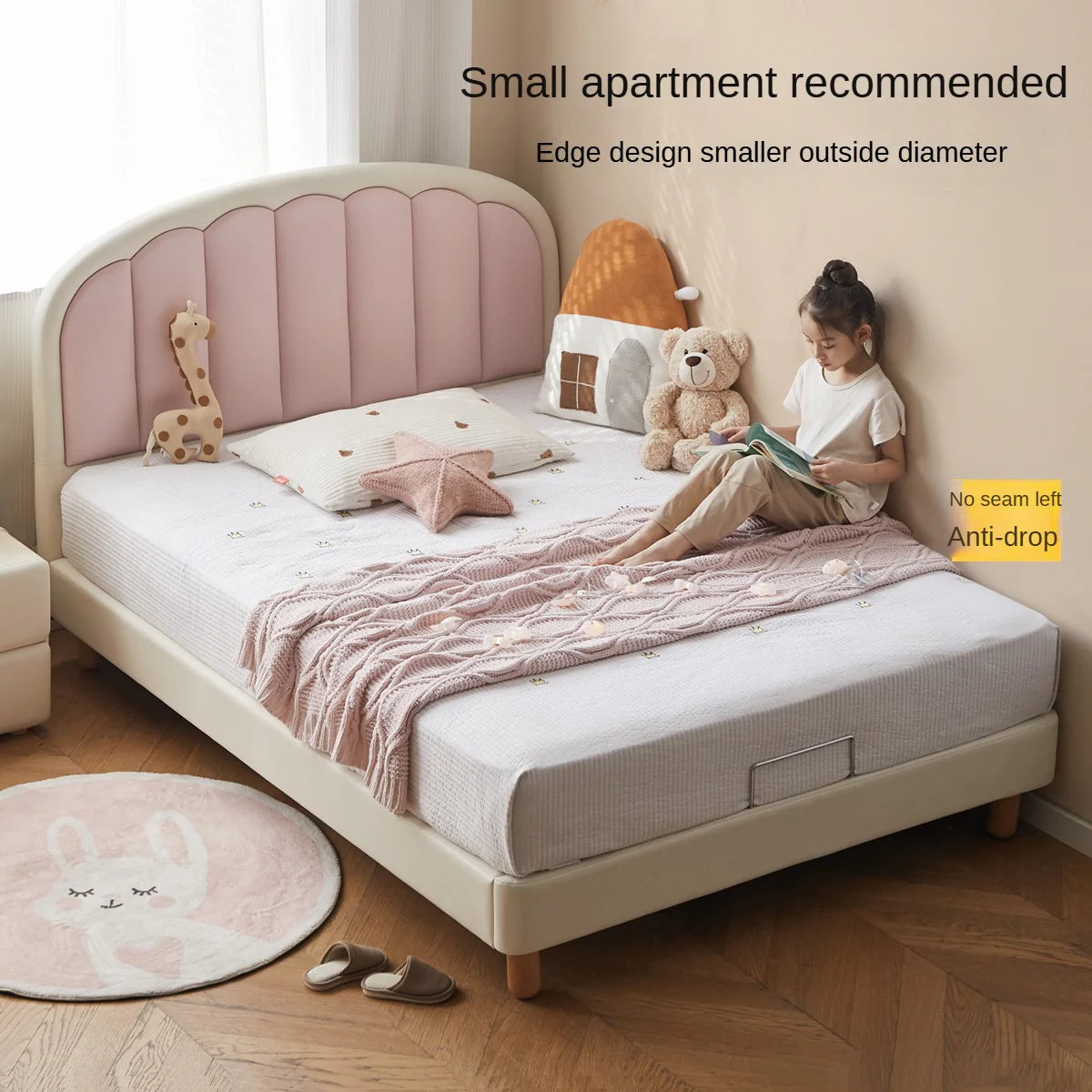 Organic leather Children's Cream Style Soft Bed.