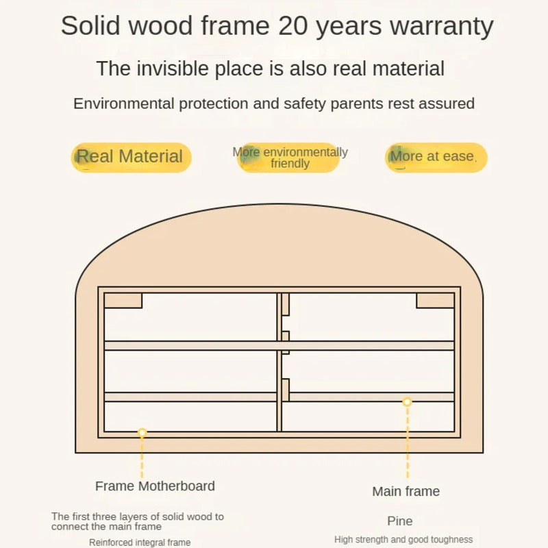 Organic leather Children's Cream Style Soft Bed.
