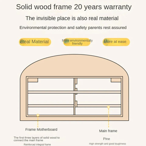 Organic leather Children's Cream Style Soft Bed.