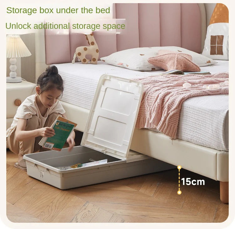 Organic leather Children's Cream Style Soft Bed.