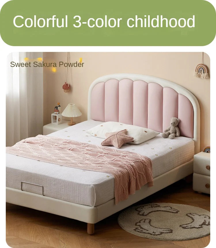 Organic leather Children's Cream Style Soft Bed.