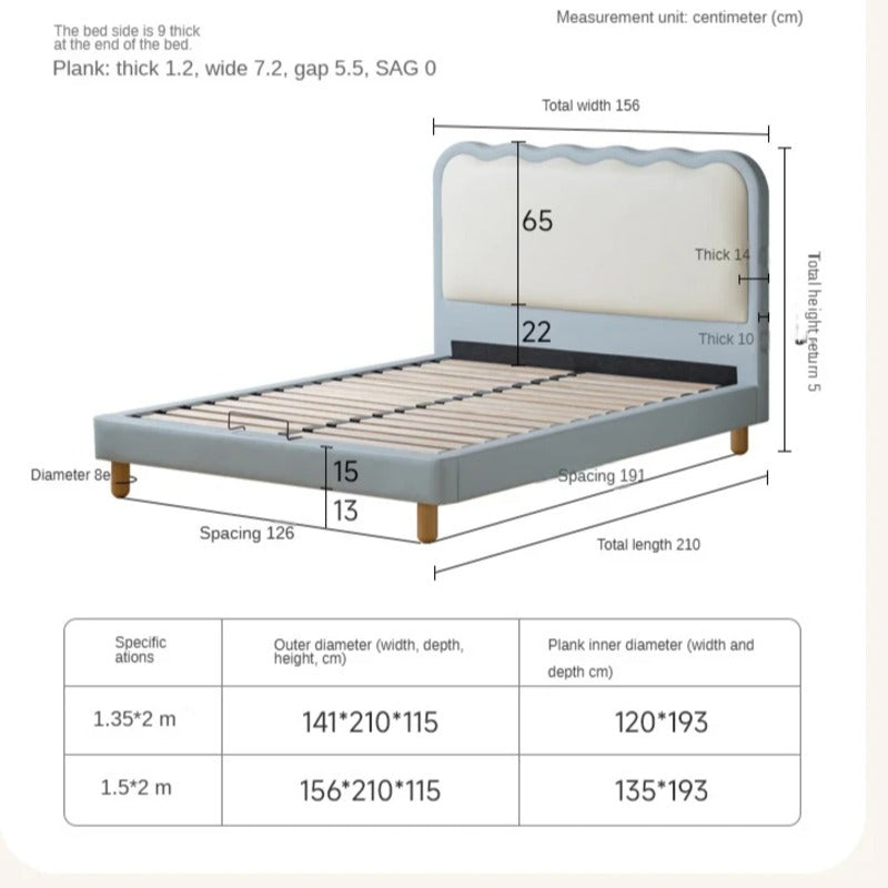 Organic Leather Children's Soft Bed Boys and Girls.