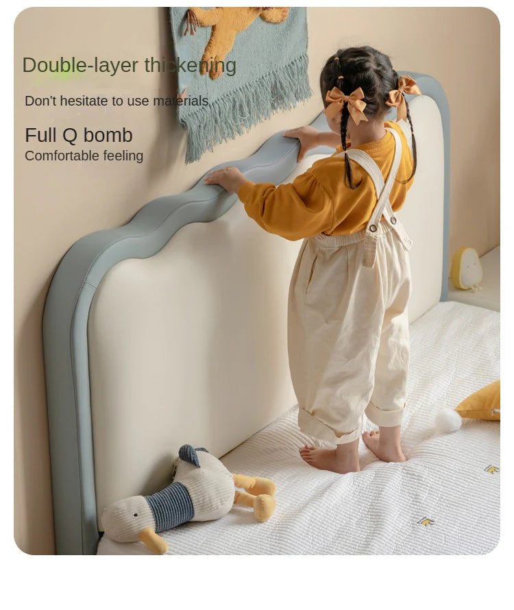 Organic Leather Children's Soft Bed Boys and Girls.