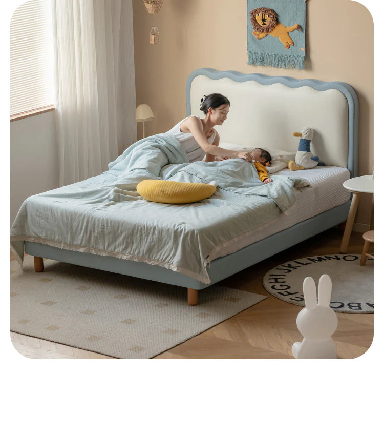 Organic Leather Children's Soft Bed Boys and Girls.