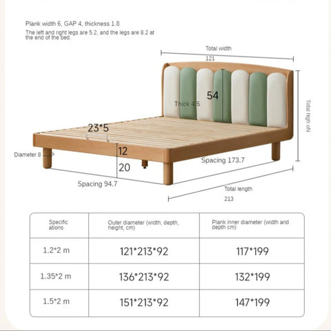 Beech Solid Wood Soft Single Kid's Bed