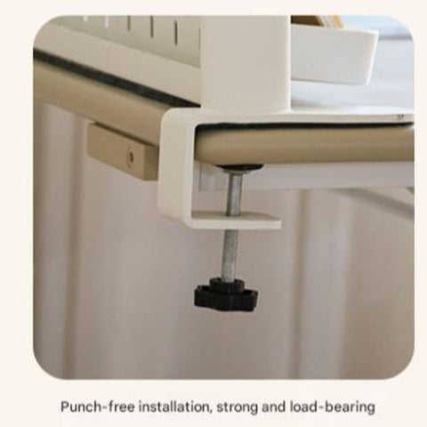 Poplar Solid Wood Liftable Study Desk for Children Milk Brown Adjustable Height Writing Table with Carbon Steel Frame