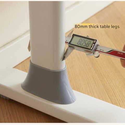 Poplar Solid Wood Liftable Study Desk for Children Milk Brown Adjustable Height Writing Table with Carbon Steel Frame