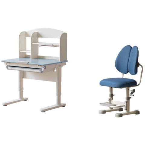 Poplar Solid Wood Childrens Study Desk Natural Eco Friendly Writing Table with Adjustable Height Storage Drawer Home School