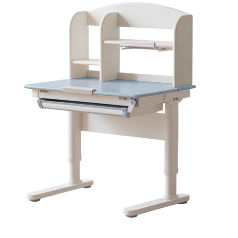 Poplar Solid Wood Childrens Study Desk Natural Eco Friendly Writing Table with Adjustable Height Storage Drawer Home School